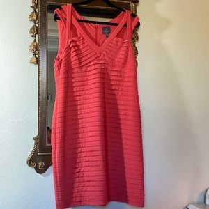 Papell Coral stretch jersey pleated dress 1x